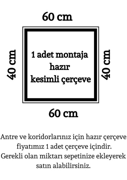 Luxury Boyanabilir Dekoratif Hazır Çerçeve Antre ve Koridor Çerçevesi 2,5 cm Çıta 1 Adet