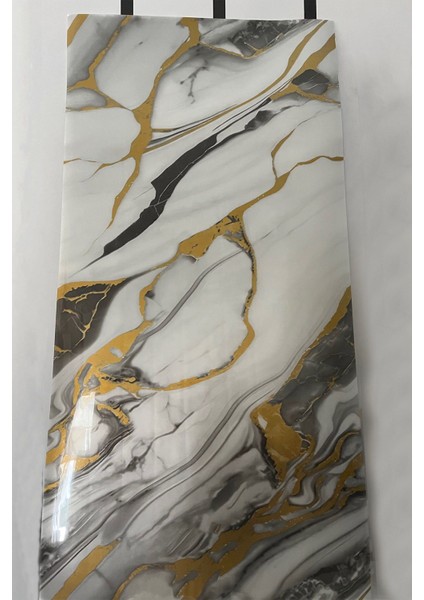 Luxury Kendinden Yapışkanlı Köpük 30X60 cm Beyaz Altın Mermer Desen Banyo Pvc Panel-Mr7 1 Adet fiyatları