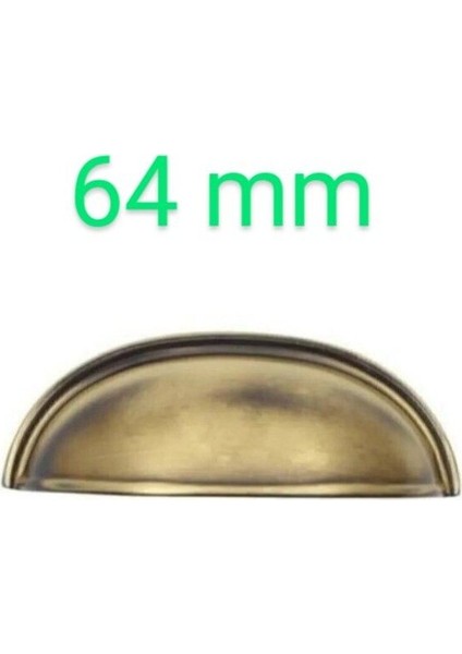 Luxury 64 mm Tas Midye Çanak Antik Sarı Mobilya Kulpu 1 Adet