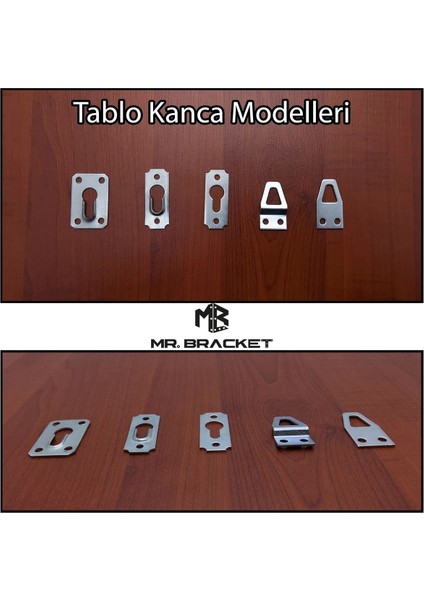Luxury 10 Ad Tablo Kancası Kıvrık Model - Metal Çerçeve Askısı Aparatı - Vidalı Fotoğraf Resim Asma Kancası 1 Adet indirimleri