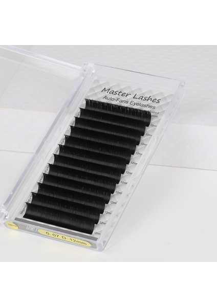 Luxury Ipek Kirpik Auto-Fan Çek Bırak Kolay Volüm 0,07D-12MM 1 Adet