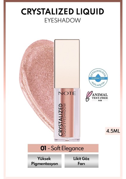 Luxury Crystalized Liquid Eyeshadow Likit Metalik Göz Farı - 01 Soft Elegance 1 Adet