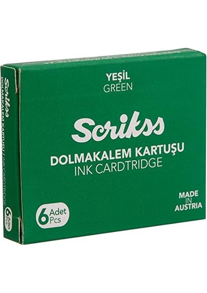 Kartuş Dolma Kalem Kartuşu 6'lı Paket Yeşil fiyatları