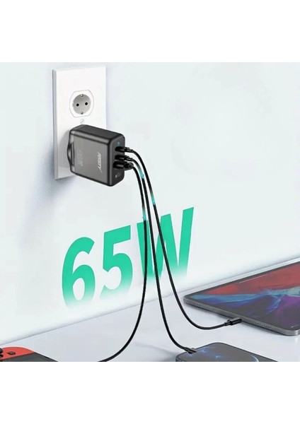 65W Hızlı Şarj Edebilen Type C Uçlu Şarj Aleti