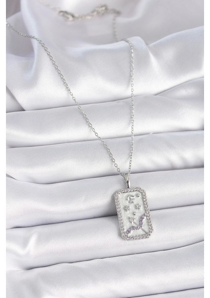 316L Çelik Gümüş Renk Zincir Yay Burcu Zirkon Taşlı Kadın Kolye - TJ-BKO9450 fiyatları