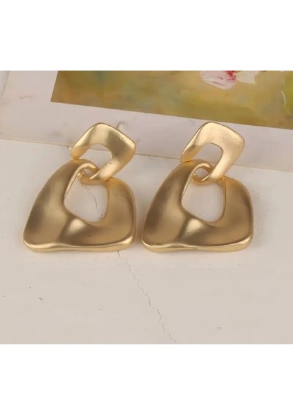 Mat Doku Gold Çelik Küpe
