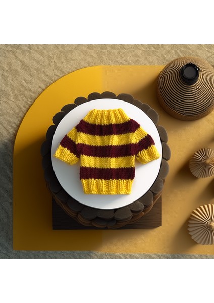 Tavşan İçin Sarı Kırmızı Taraftar Kazak