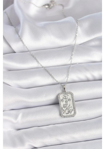 316L Çelik Gümüş Renk Zincir Yengeç Burcu Zirkon Taşlı Kadın Kolye - TJ-BKO9448 fiyatları