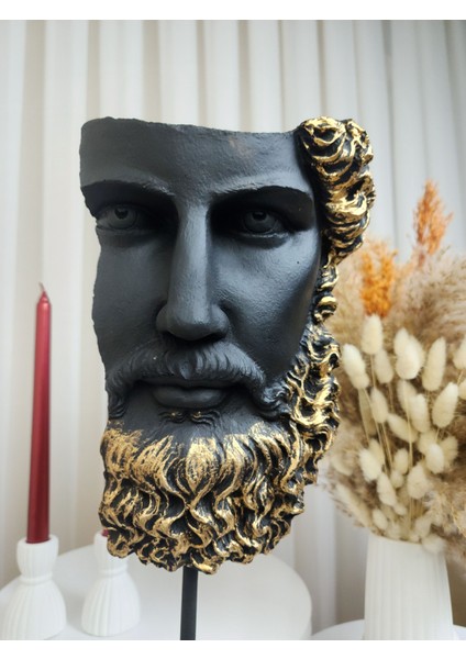 Dekoratif Gold Detaylı Zeus Heykel Biblo Obje fiyatları