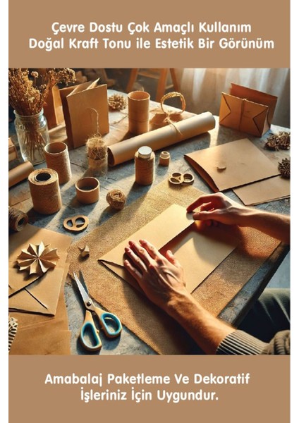 Luxury 35X50 cm Kraft Kağıt – 100'LÜ Paket | Ambalaj-Paketleme, Okul-Proje-Sanatsal Çalışmalar 1 Adet