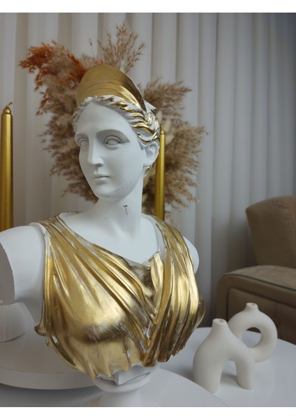 Dekoratif Gold Yaldızlı Beyaz Afrodit Büst Biblo Obje fiyatları