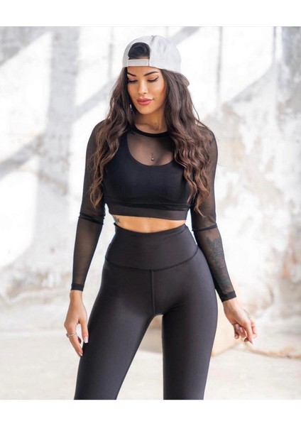 Tül Spor Tişört ( Içindeki Sütyen Dahil Değildir. )