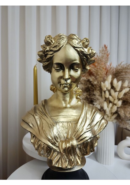 Dekoratif Gold Ophelia Heykel Biblo Obje