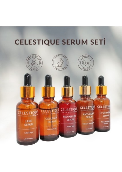 5li Serum Seti (Anti-Aging, Red Peelıng,C Vitamini, Collagen, Serumu) modelleri