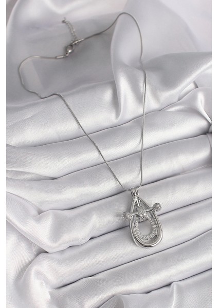 316L Çelik Gümüş Renk Zirkon Taşlı Damla Model Kadın Kolye - TJ-BKO9606 fiyatları