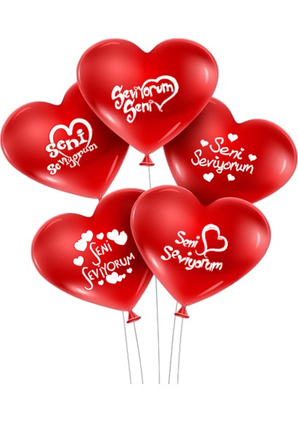 Seni Seviyorum Yazılı 10LU Kalp Bn