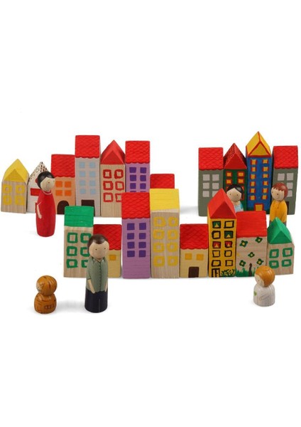 13 Parça Dekoratif Peg Evler Boyama S modelleri