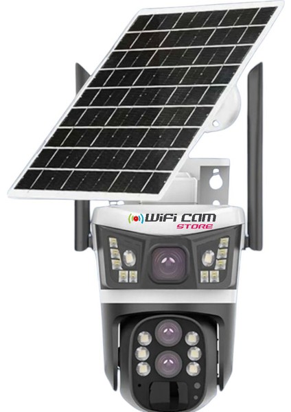 4g Çift Kameralı 3 Lensli 10X Hibrit Zoom Solar Kamera Geneş Enerjili Kamera