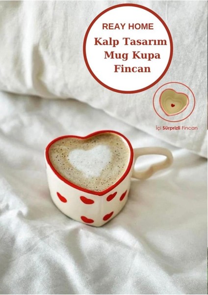 Luxury El Yapımı Seramik Kalp Tasarım Mug Kupa Fincan | Handmade El Yapımı Mug Fincan Kupa Kahve Kupası 1 Adet