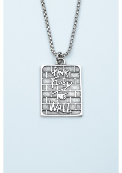Pink Floyd The Wall Örme Zincir Kolye - Gümüş Kaplama - Erkek Kadın Kolye - NO:1536