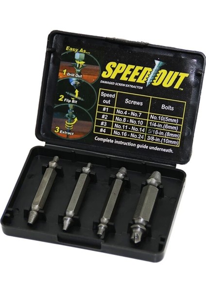 4 Pcs Speed Out Hasarlı Vida Çıkarıcı Pls Kutulu (4887)