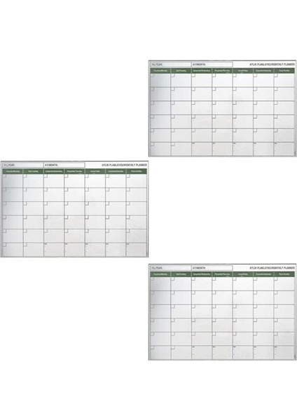 Manyetik Yapışkanlı Bir Aylık Program Planlayıcı Takvim 85X56 cm (4887)