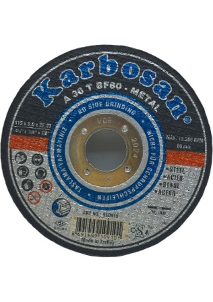 Metal Kesici Disk 115MMX3.0X22 (4887)