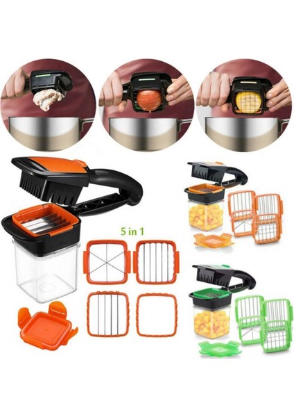 Nicer Dicer Quick 5 In 1 Pratik Hazneli Sebze Meyve Doğrayıcı Dilimleme Aleti (4887)