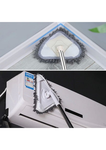 Teleskopik Saplı 150 cm Üçgen Mop Cam Duvar Tavan Fayans Parke Temizleyici Mop (4887) modelleri