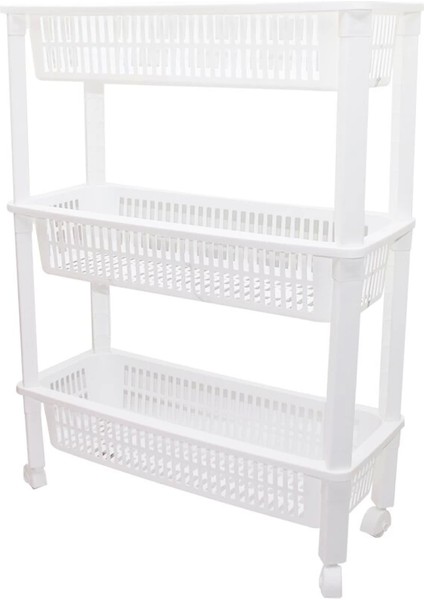 3 Katlı Düzenleyici - Raf Ünitesi Tekerlekli 510X205X685MM (4887)