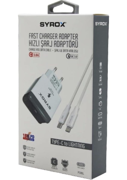 Iphone Type-C To Lıghtnıng Hızlı Ev Şarj Seti 3.0A 18W Pd (4887)
