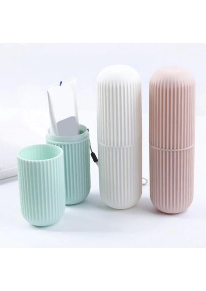 Seyahat Tipi Plastik Diş Fırçası Gözlük Kalem Fırça Erzak Saklama Kabı Düzenleme Kalemlik (4887)