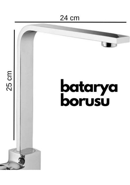 Krom Mutfak Evye Batarya İçin Köşeli Su Borusu Paslanmaz ve Eca Uyumlu 25X25