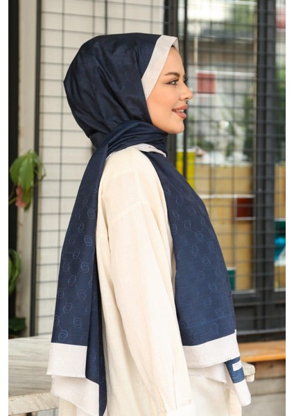 Hint Ipek Lux Original Monogram Şal (Tesettür Giyim, Geometrik, Pamuklu, Hafif, Rahat, Şık, Yüksek Kalite, Uygun)