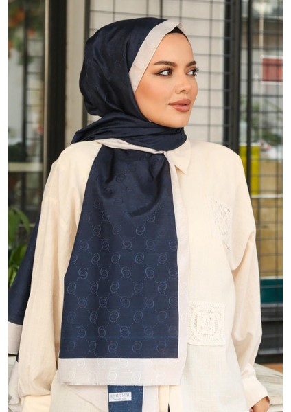 Hint Ipek Lux Original Monogram Şal (Tesettür Giyim, Geometrik, Pamuklu, Hafif, Rahat, Şık, Yüksek Kalite, Uygun)