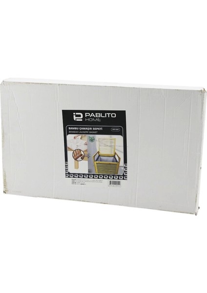 Ahşap Bambu Kirli Çamaşır Sepeti - Kumaş Çantalı SEPET=40X35X44CM KOL=16CM+44=Y=60CM (4887)