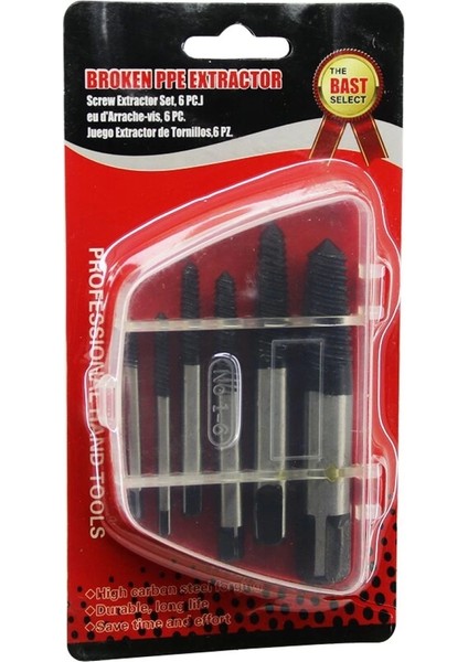 6 Pcs Hasarlı Vida Çıkarıcı Set - Sola Dönen Klavuz Uç (4887)