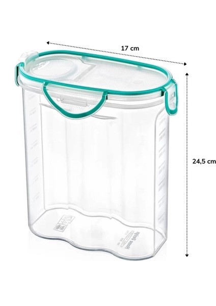 Kilitli Kapaklı Contalı Hava,su Sıvı Geçirmez 2,4 Litre Erzak Saklama KABI-SA590 (4887) fırsatları