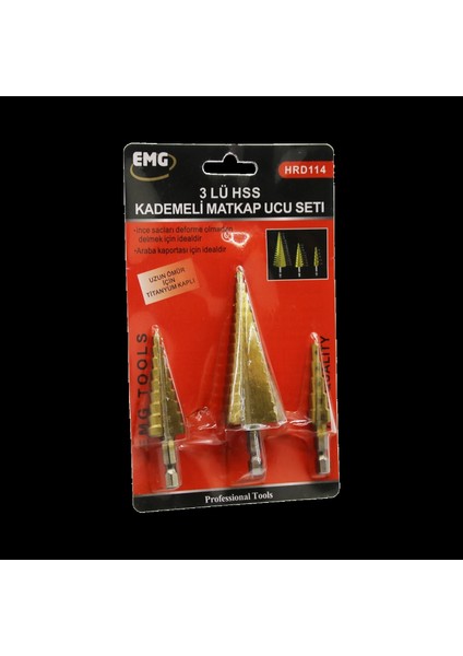 3 Parça Hss Kademeli Matkap Ucu Set (4887)