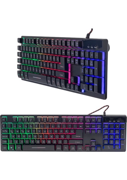 Hello HL-18744 Metal Kasa Rgb Işıklı Kablolu Oyuncu Q Klavye ZYG-800 (4887)