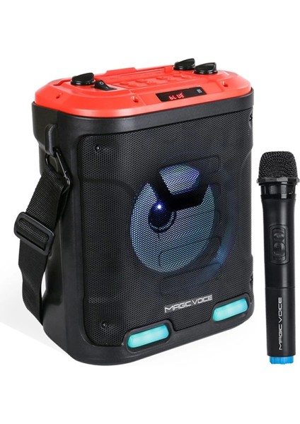 Magıcvoıce MV-6005 Vhf El MİK-USB/SD/BT30 Watt Işıklı Taşınabilir Şarjlı Seyyar Anfi (4887)