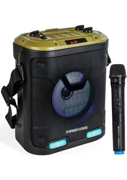 Magıcvoıce MV-6005 Vhf El MİK-USB/SD/BT30 Watt Işıklı Taşınabilir Şarjlı Seyyar Anfi (4887)