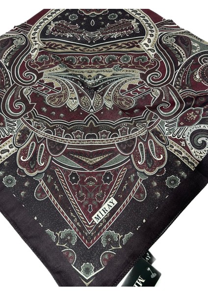 120X120 Etnik Desenli Soft Pamuk Eşarp - 04918