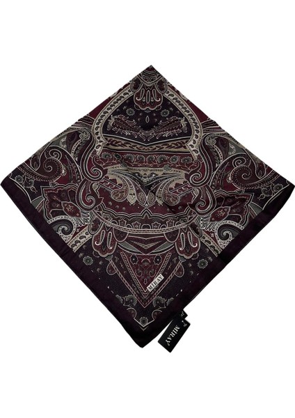 120X120 Etnik Desenli Soft Pamuk Eşarp - 04918