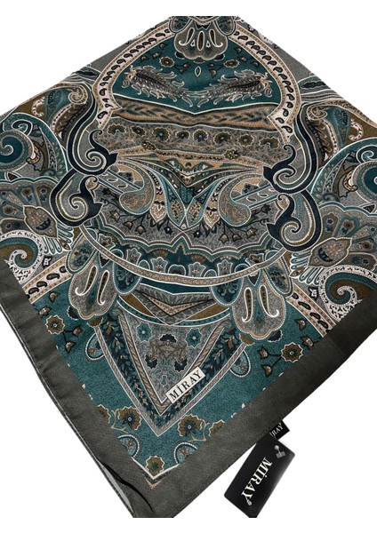 120X120 Etnik Desenli Soft Pamuk Eşarp - 04918