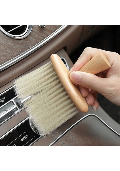 Araba İçin Ahşap Saplı Yumuşak Kıl Fırça Detaylı Toz Alma Temizleme Fırçası modelleri