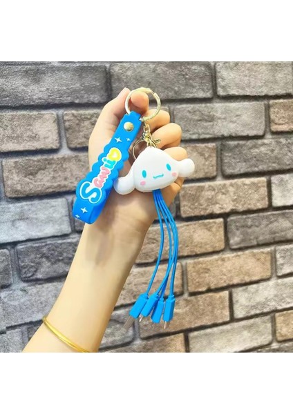 Kuromi Hello Kitty My Melody Çoklu Şarjlı Anahtarlık USB Type-C Lightning Micro USB Anahtarlık