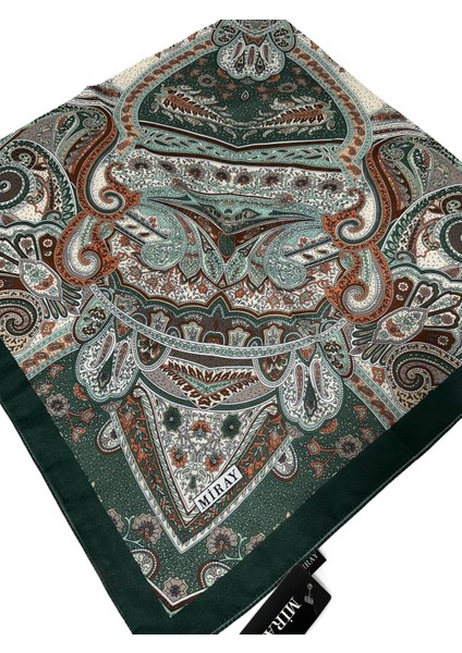 120X120 Etnik Desenli Soft Pamuk Eşarp - 04919