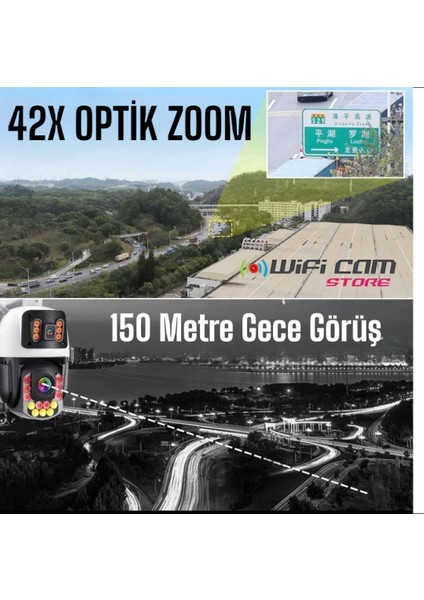 Icsee 8 Mp Çift Kameralı 42X Optik Zoom Metal Kasalı Ptz Wifi Kamera Profesyonel Seri indirimleri