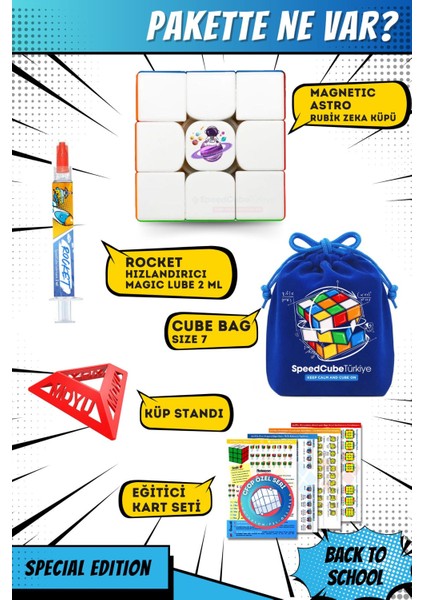 Luxury Magnetic Astro M 3x3 Profesyonel Manyetik Mıknatıslı Rubik Küp Akıl Küpü Zeka Küpü Speedcube Eğitici 1 Adet